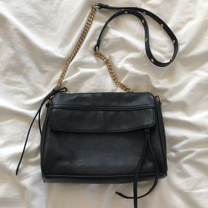 Faux Leather Crossbody with Gold Accents